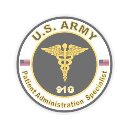 MOS 91G Patient Administration Specialist (U.S. Army) STICKER Vinyl Kiss-Cut Decal 4 Inch Transparent - The Sticker Space