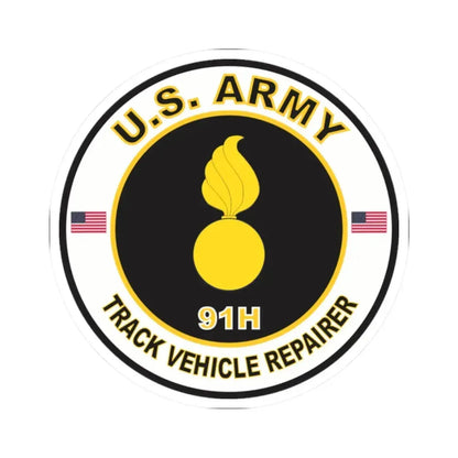 MOS 91H Track Vehicle Repairer (U.S. Army) STICKER Vinyl Kiss-Cut Decal 2 Inch White - The Sticker Space