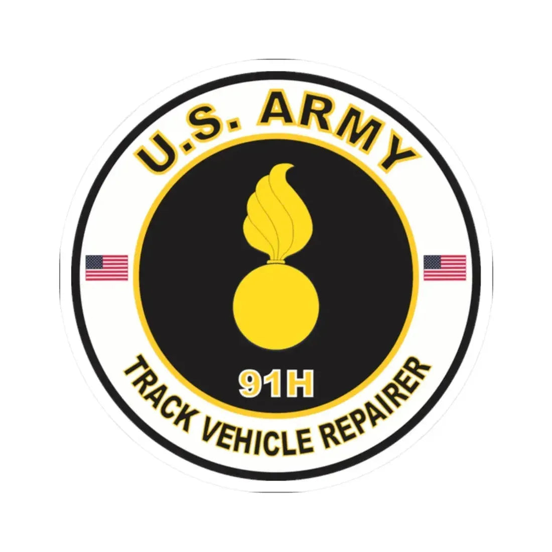 MOS 91H Track Vehicle Repairer (U.S. Army) STICKER Vinyl Kiss-Cut Decal - The Sticker Space