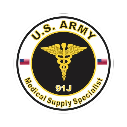 MOS 91J Medical Supply Specialist (U.S. Army) STICKER Vinyl Kiss-Cut Decal 2 Inch White - The Sticker Space