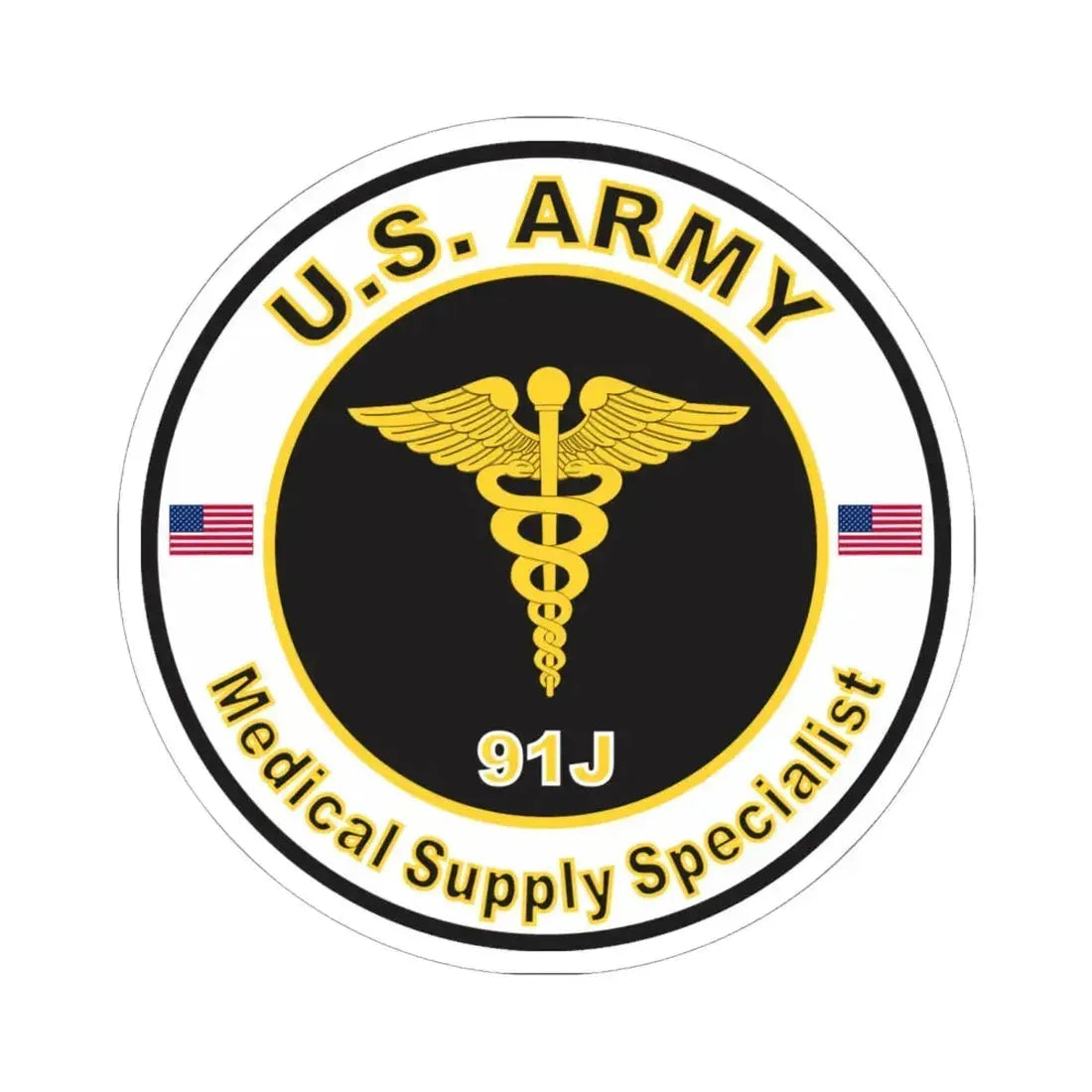 MOS 91J Medical Supply Specialist (U.S. Army) STICKER Vinyl Kiss-Cut Decal 6 Inch White - The Sticker Space