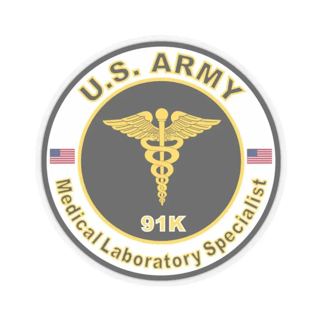 MOS 91K Medical Laboratory Specialist (U.S. Army) STICKER Vinyl Kiss-Cut Decal 2 Inch Transparent - The Sticker Space