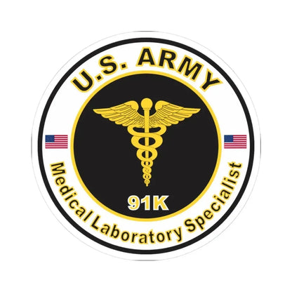 MOS 91K Medical Laboratory Specialist (U.S. Army) STICKER Vinyl Kiss-Cut Decal 3 Inch White - The Sticker Space
