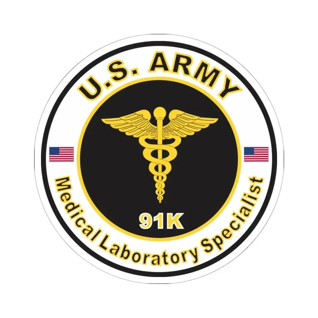 MOS 91K Medical Laboratory Specialist (U.S. Army) STICKER Vinyl Kiss-Cut Decal 6 Inch White - The Sticker Space