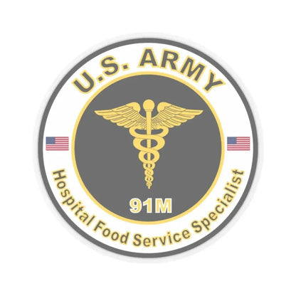 MOS 91M Hospital Food Service Specialist (U.S. Army) STICKER Vinyl Kiss-Cut Decal 2 Inch Transparent - The Sticker Space