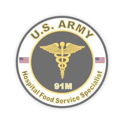 MOS 91M Hospital Food Service Specialist (U.S. Army) STICKER Vinyl Kiss-Cut Decal 3 Inch Transparent - The Sticker Space