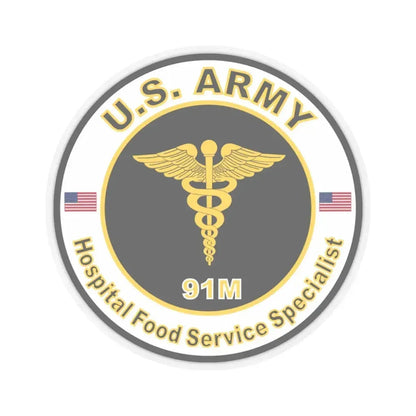 MOS 91M Hospital Food Service Specialist (U.S. Army) STICKER Vinyl Kiss-Cut Decal 4 Inch Transparent - The Sticker Space