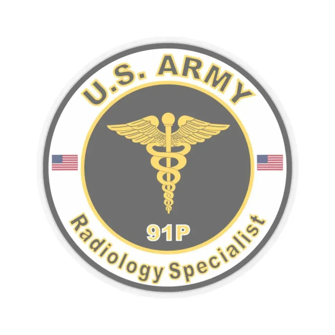 MOS 91P Radiology Specialist (U.S. Army) STICKER Vinyl Kiss-Cut Decal 2 Inch Transparent - The Sticker Space