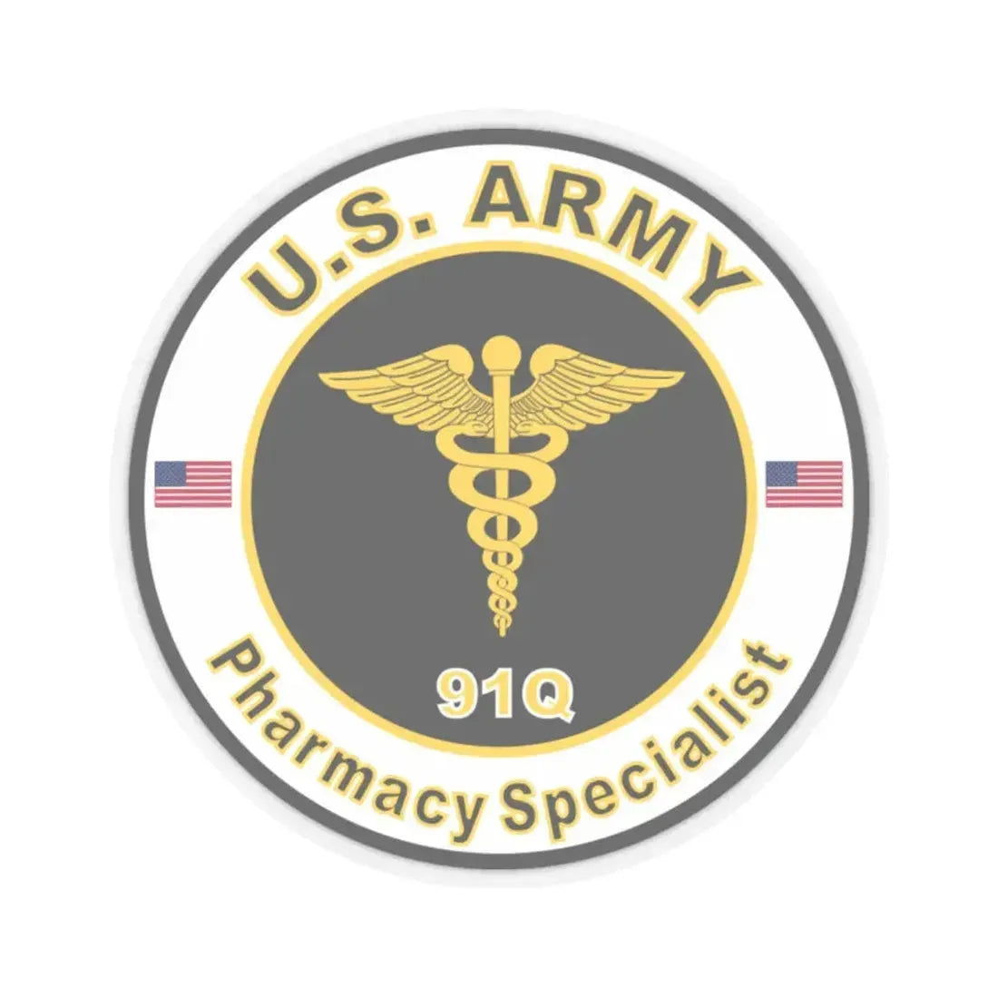 MOS 91Q Pharmacy Specialist (U.S. Army) STICKER Vinyl Kiss-Cut Decal 2 Inch Transparent - The Sticker Space