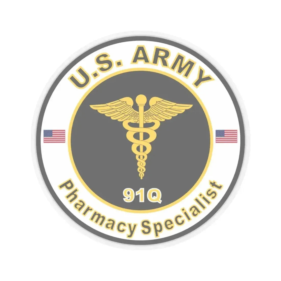 MOS 91Q Pharmacy Specialist (U.S. Army) STICKER Vinyl Kiss-Cut Decal 3 Inch Transparent - The Sticker Space