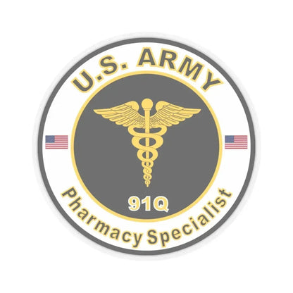 MOS 91Q Pharmacy Specialist (U.S. Army) STICKER Vinyl Kiss-Cut Decal 4 Inch Transparent - The Sticker Space