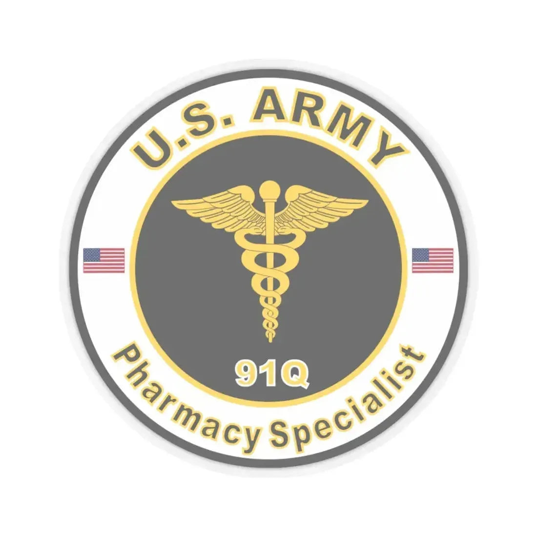 MOS 91Q Pharmacy Specialist (U.S. Army) STICKER Vinyl Kiss-Cut Decal 6 Inch Transparent - The Sticker Space