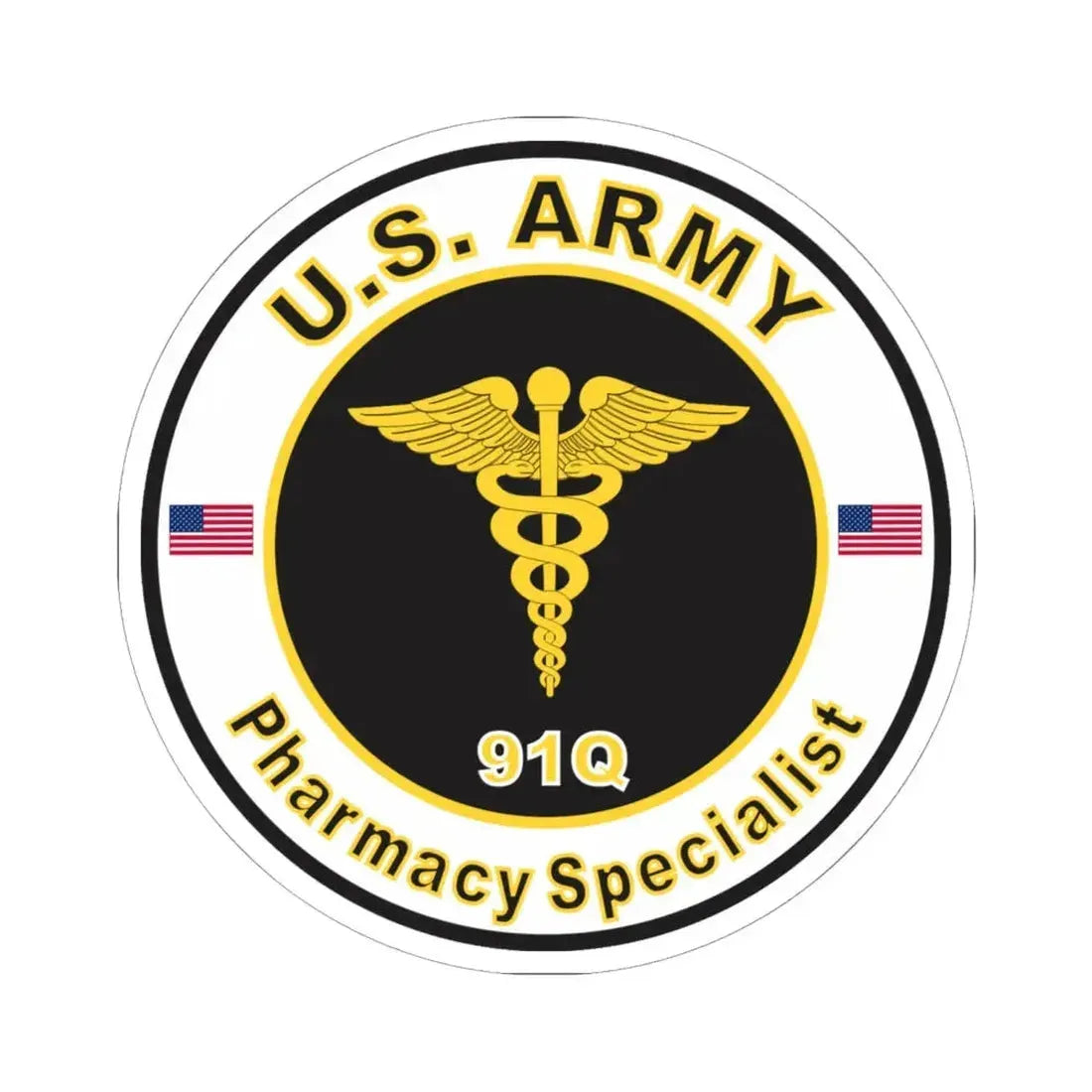 MOS 91Q Pharmacy Specialist (U.S. Army) STICKER Vinyl Kiss-Cut Decal 6 Inch White - The Sticker Space