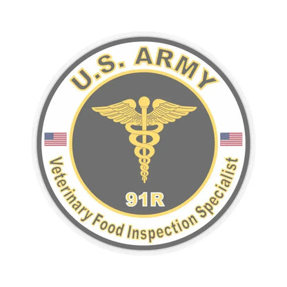 MOS 91R Veterinary Food Inspection Specialist (U.S. Army) STICKER Vinyl Kiss-Cut Decal 3 Inch Transparent - The Sticker Space