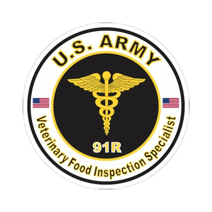 MOS 91R Veterinary Food Inspection Specialist (U.S. Army) STICKER Vinyl Kiss-Cut Decal 4 Inch White - The Sticker Space