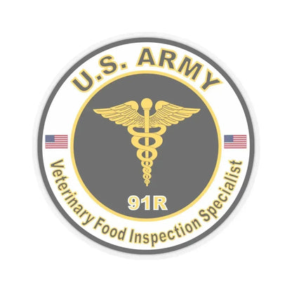 MOS 91R Veterinary Food Inspection Specialist (U.S. Army) STICKER Vinyl Kiss-Cut Decal 6 Inch Transparent - The Sticker Space