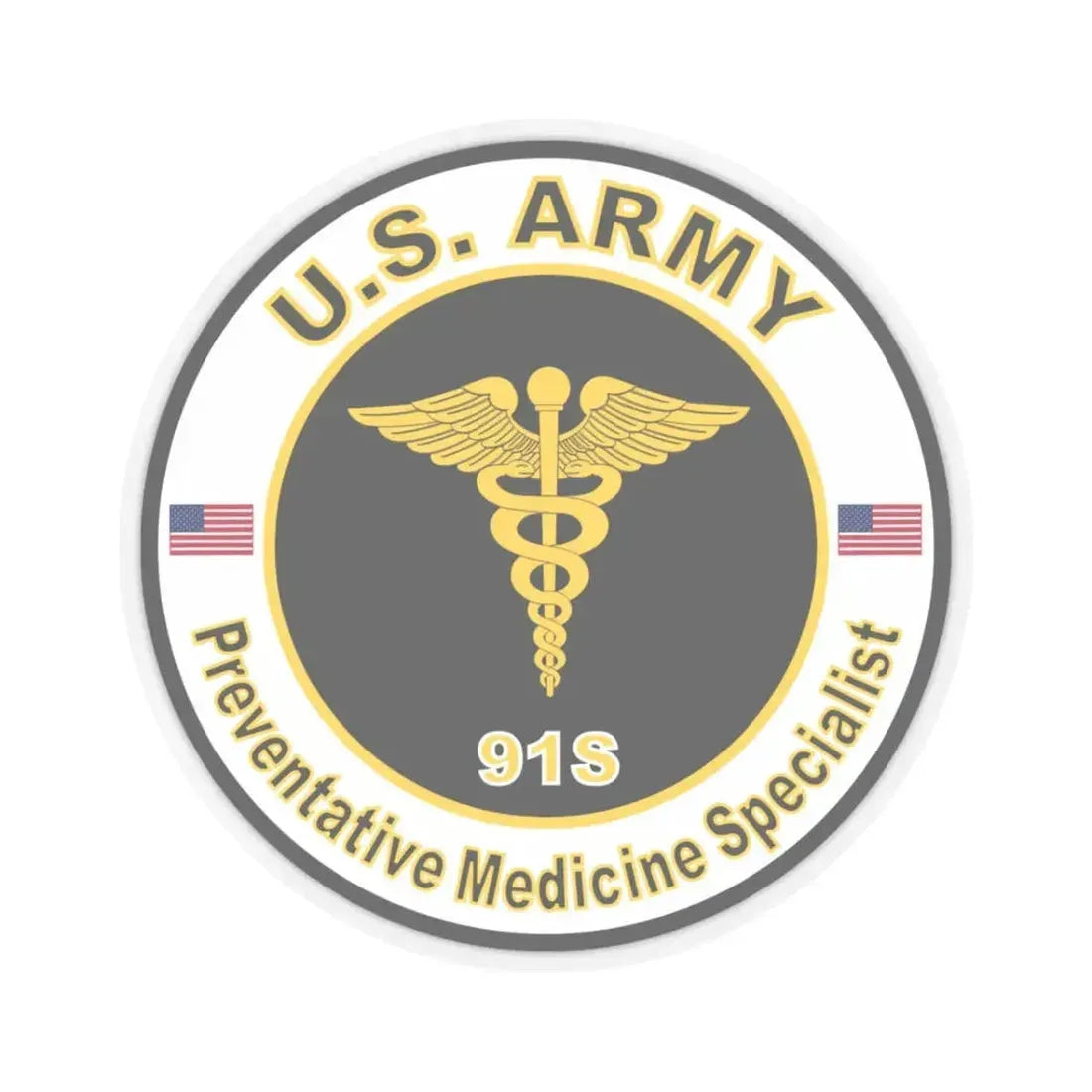 MOS 91S Preventative Medicine Specialist (U.S. Army) STICKER Vinyl Kiss-Cut Decal 3 Inch Transparent - The Sticker Space