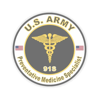 MOS 91S Preventative Medicine Specialist (U.S. Army) STICKER Vinyl Kiss-Cut Decal 4 Inch Transparent - The Sticker Space