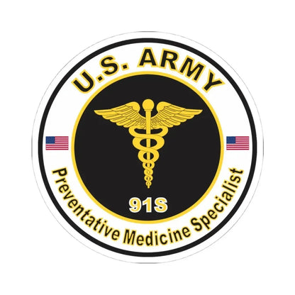 MOS 91S Preventative Medicine Specialist (U.S. Army) STICKER Vinyl Kiss-Cut Decal 4 Inch White - The Sticker Space