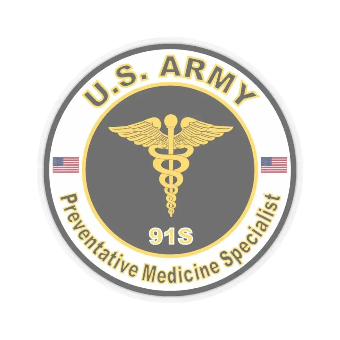 MOS 91S Preventative Medicine Specialist (U.S. Army) STICKER Vinyl Kiss-Cut Decal 6 Inch Transparent - The Sticker Space