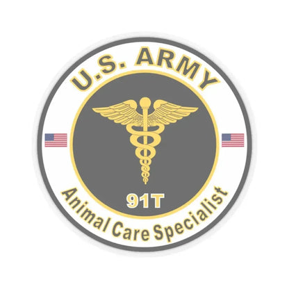 MOS 91T Animal Care Specialist (U.S. Army) STICKER Vinyl Kiss-Cut Decal 2 Inch Transparent - The Sticker Space