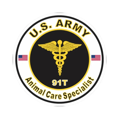 MOS 91T Animal Care Specialist (U.S. Army) STICKER Vinyl Kiss-Cut Decal 2 Inch White - The Sticker Space