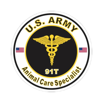 MOS 91T Animal Care Specialist (U.S. Army) STICKER Vinyl Kiss-Cut Decal 4 Inch White - The Sticker Space