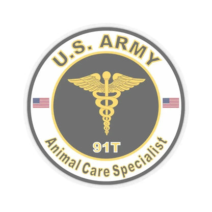 MOS 91T Animal Care Specialist (U.S. Army) STICKER Vinyl Kiss-Cut Decal 6 Inch Transparent - The Sticker Space
