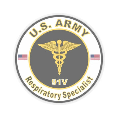 MOS 91V Respiratory Specialist (U.S. Army) STICKER Vinyl Kiss-Cut Decal 3 Inch Transparent - The Sticker Space
