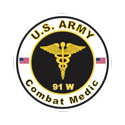 MOS 91W Combat Medic (U.S. Army) STICKER Vinyl Kiss-Cut Decal 2 Inch White - The Sticker Space