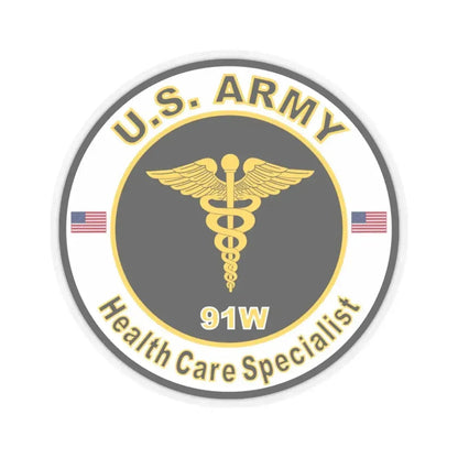MOS 91W Health Care Specialist (U.S. Army) STICKER Vinyl Kiss-Cut Decal 4 Inch Transparent - The Sticker Space