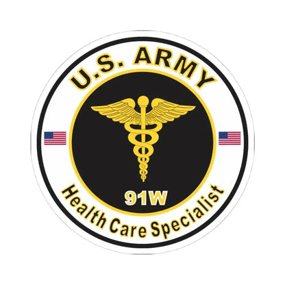 MOS 91W Health Care Specialist (U.S. Army) STICKER Vinyl Kiss-Cut Decal 4 Inch White - The Sticker Space