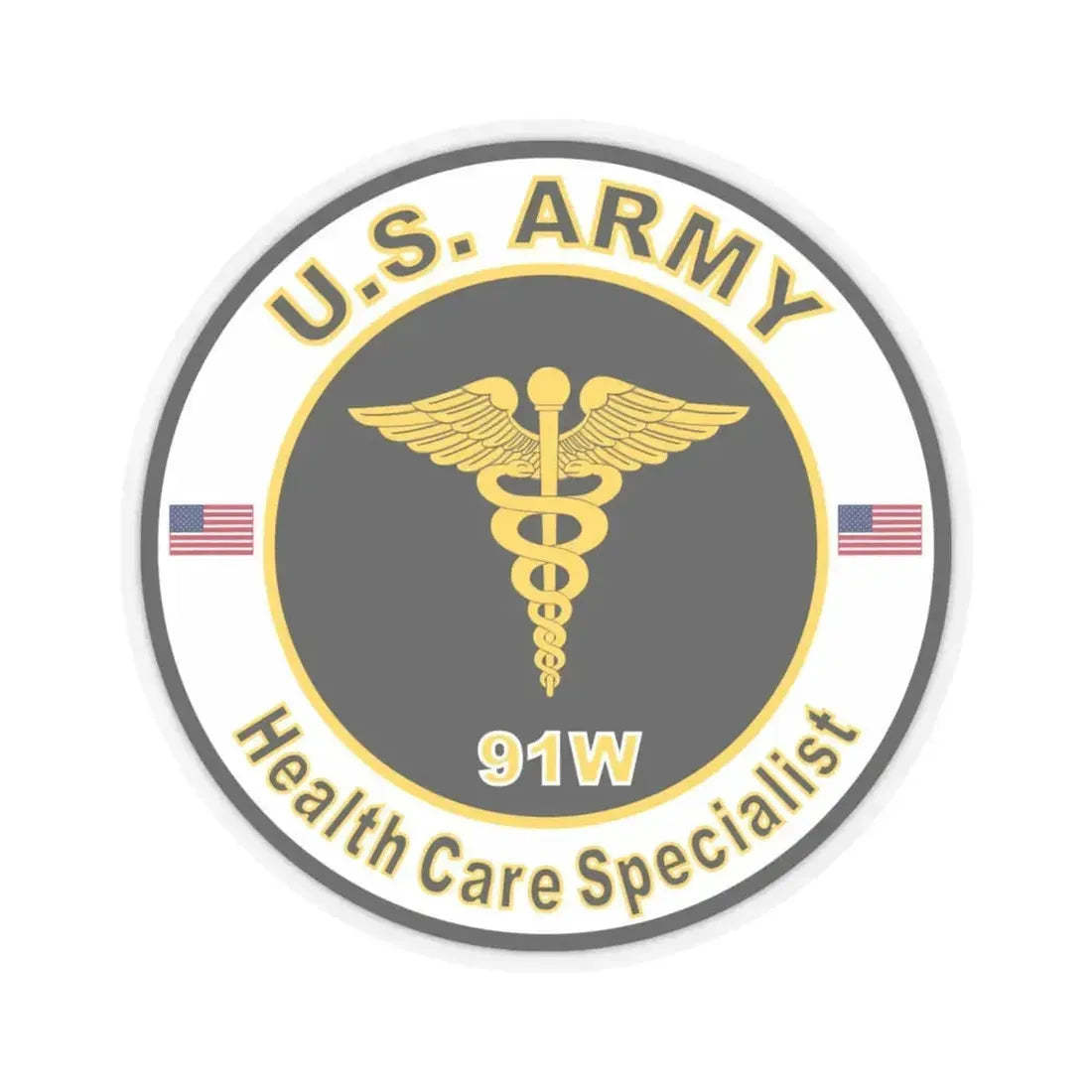 MOS 91W Health Care Specialist (U.S. Army) STICKER Vinyl Kiss-Cut Decal 6 Inch Transparent - The Sticker Space