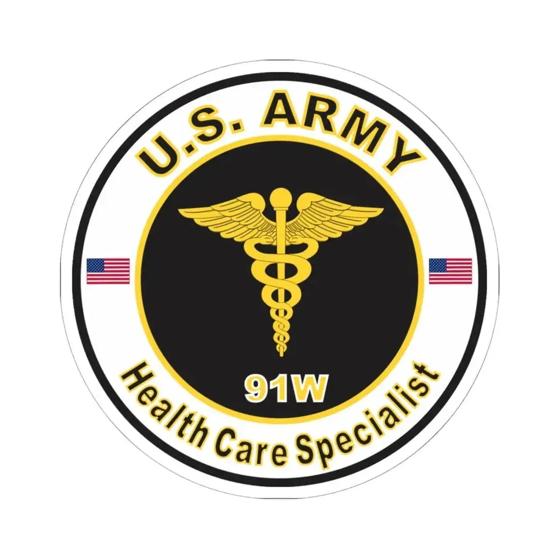 MOS 91W Health Care Specialist (U.S. Army) STICKER Vinyl Kiss-Cut Decal 6 Inch White - The Sticker Space