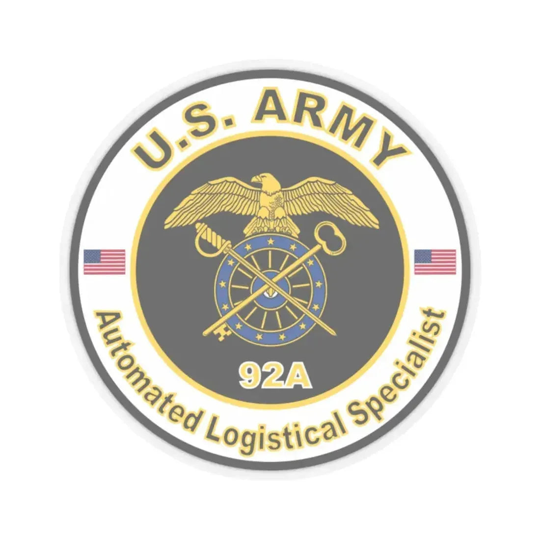 MOS 92A Automated Logistical Specialist (U.S. Army) STICKER Vinyl Kiss-Cut Decal 2 Inch Transparent - The Sticker Space