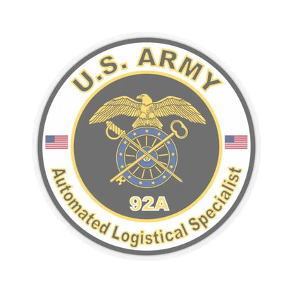 MOS 92A Automated Logistical Specialist (U.S. Army) STICKER Vinyl Kiss-Cut Decal 2 Inch Transparent - The Sticker Space