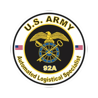 MOS 92A Automated Logistical Specialist (U.S. Army) STICKER Vinyl Kiss-Cut Decal 2 Inch White - The Sticker Space