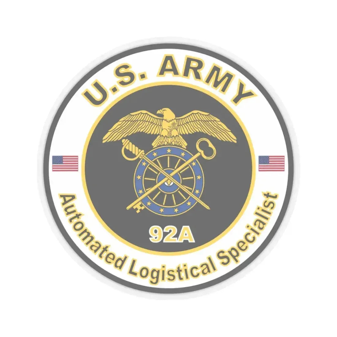 MOS 92A Automated Logistical Specialist (U.S. Army) STICKER Vinyl Kiss-Cut Decal 3 Inch Transparent - The Sticker Space