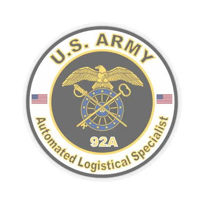 MOS 92A Automated Logistical Specialist (U.S. Army) STICKER Vinyl Kiss-Cut Decal 6 Inch Transparent - The Sticker Space
