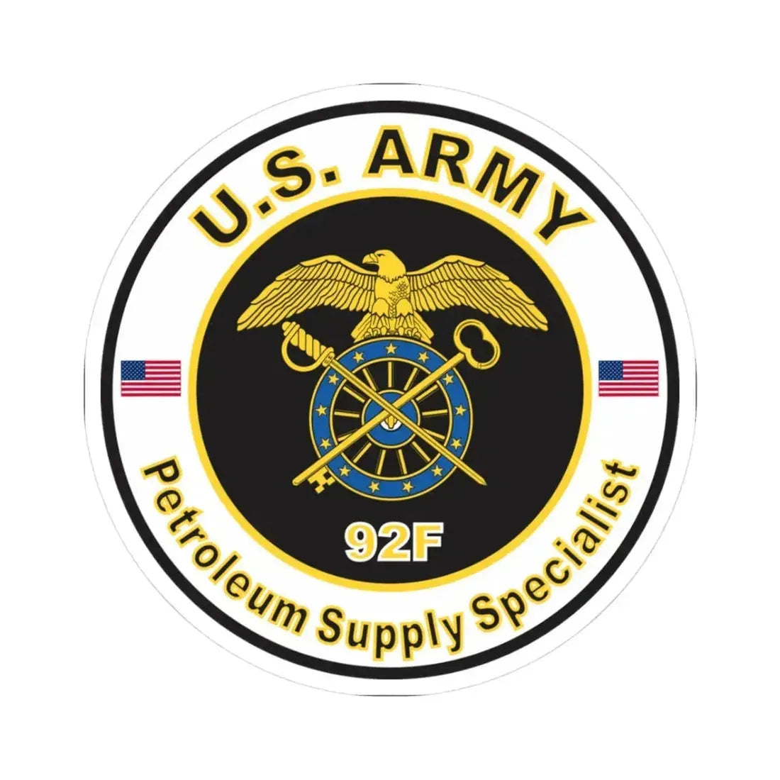 MOS 92F Petroleum Supply Specialist (U.S. Army) STICKER Vinyl Kiss-Cut Decal 3 Inch White - The Sticker Space