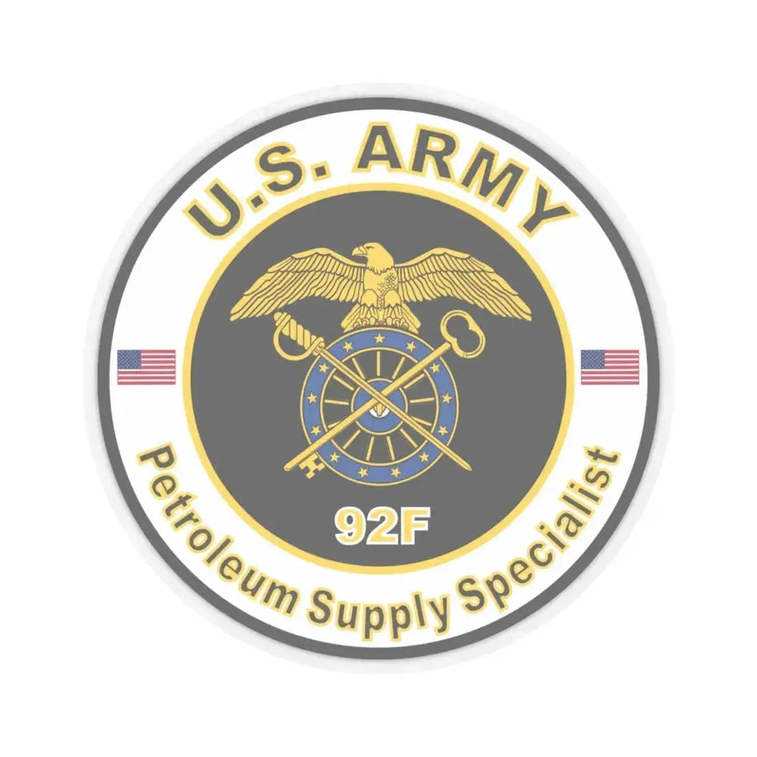 MOS 92F Petroleum Supply Specialist (U.S. Army) STICKER Vinyl Kiss-Cut Decal 4 Inch Transparent - The Sticker Space