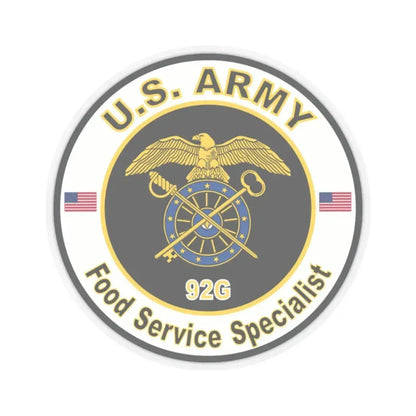 MOS 92G Food Service Specialist (U.S. Army) STICKER Vinyl Kiss-Cut Decal 2 Inch Transparent - The Sticker Space