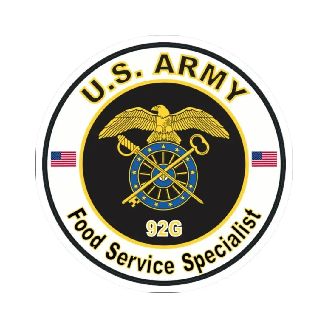MOS 92G Food Service Specialist (U.S. Army) STICKER Vinyl Kiss-Cut Decal 2 Inch White - The Sticker Space
