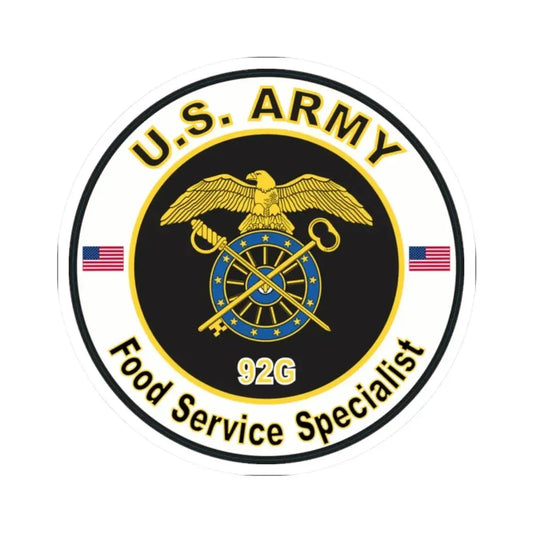 MOS 92G Food Service Specialist (U.S. Army) STICKER Vinyl Kiss-Cut Decal 2 Inch White - The Sticker Space