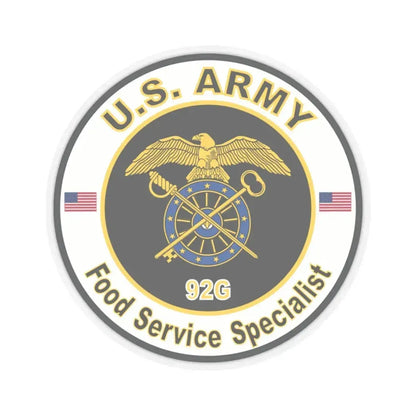 MOS 92G Food Service Specialist (U.S. Army) STICKER Vinyl Kiss-Cut Decal 3 Inch Transparent - The Sticker Space