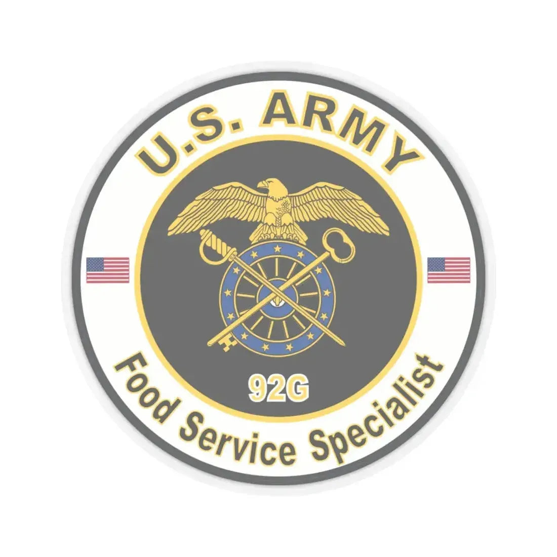 MOS 92G Food Service Specialist (U.S. Army) STICKER Vinyl Kiss-Cut Decal 4 Inch Transparent - The Sticker Space
