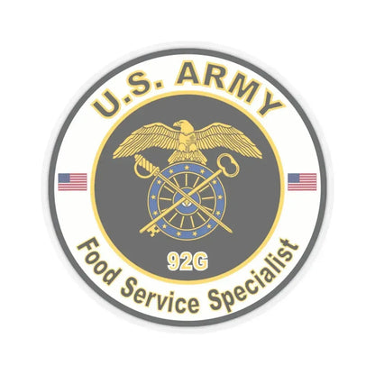 MOS 92G Food Service Specialist (U.S. Army) STICKER Vinyl Kiss-Cut Decal 4 Inch Transparent - The Sticker Space