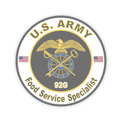MOS 92G Food Service Specialist (U.S. Army) STICKER Vinyl Kiss-Cut Decal 6 Inch Transparent - The Sticker Space