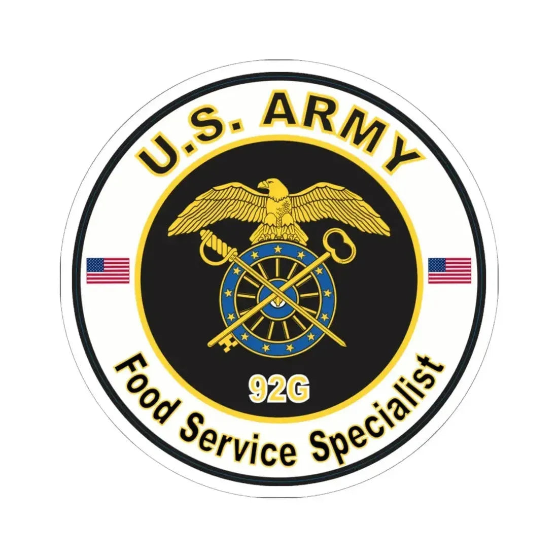 MOS 92G Food Service Specialist (U.S. Army) STICKER Vinyl Kiss-Cut Decal 6 Inch White - The Sticker Space