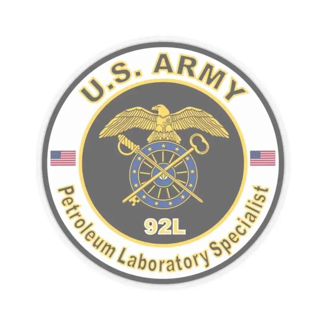 MOS 92L Petroleum Laboratory Specialist (U.S. Army) STICKER Vinyl Kiss-Cut Decal 2 Inch Transparent - The Sticker Space